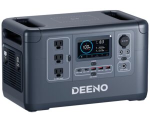 deeno s1500 portable power station 1500w(peak 3000w), 1036wh lifepo4 battery solar generator, full charge in 2 hr, ups battery backup for home backup emergency outdoor camping(solar panel optional)