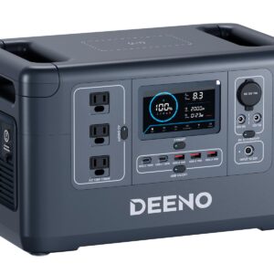 DEENO S1500 Portable Power Station 1500W(Peak 3000W), 1036Wh LiFePO4 Battery Solar Generator, Full Charge in 2 Hr, UPS Battery Backup for Home Backup Emergency Outdoor Camping(Solar Panel Optional)