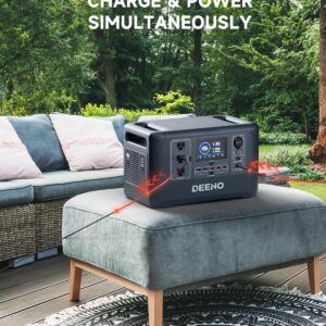 DEENO S1500 Portable Power Station 1500W(Peak 3000W), 1036Wh LiFePO4 Battery Solar Generator, Full Charge in 2 Hr, UPS Battery Backup for Home Backup Emergency Outdoor Camping(Solar Panel Optional)