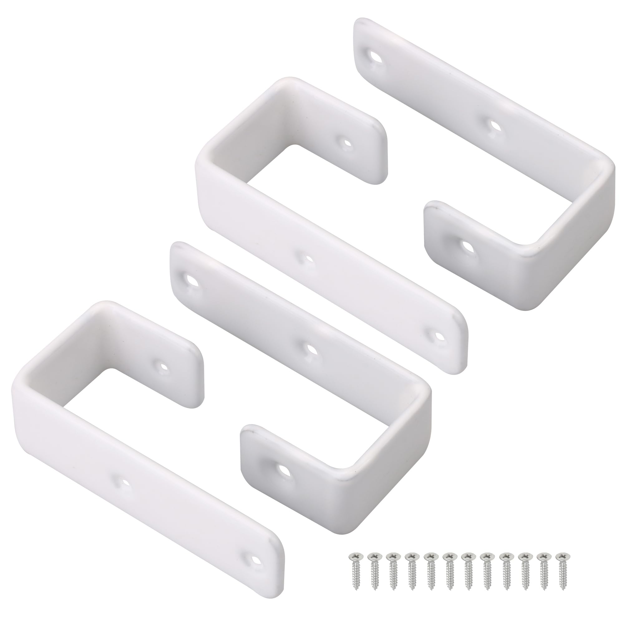 4Pcs White 7-Shaped Plastic Coated Bunk Bed Ladder Hook Bed Ladder Hooks for Bed Hook Tool 25MM