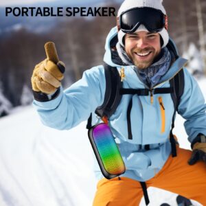 ROFALL Portable Bluetooth Speaker with Stereo Sound, Outdoor Wireless Speakers, Rich Bass, Bluetooth 5.3, 10 Watts, RGB Lights, Dual TWS Paring, Loud Crystal Clear Stereo Sounds