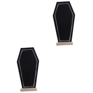 STOBOK 2pcs Desk Topper Table Top Decor Small Chalkboard Sign Home Accents Decor Black Home Decor Tabletop Decor Food Decor Decorative Blackboard Message Board Wooden Household