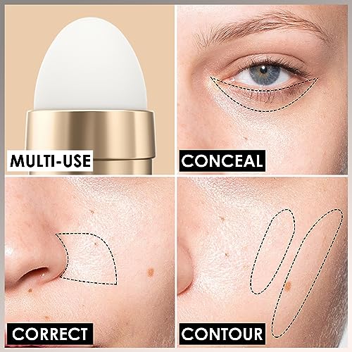 FOCALLURE FIX CORRECTOR Concealer Stick, Full Coverage Concealer Makeup, Color Corrector for Dark Circles, Including Replaceable Applicator, NE02 SHORTBREAD