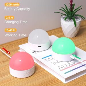 Kintion Portable LED Night Lamp for Kids and Adult(with RGB Mode), Bedside Dimmable Warm Night Light, Soft Eye Caring Night Light for Kids Breastfeeding and Sleep Aid, 8 Colors, 2pcs