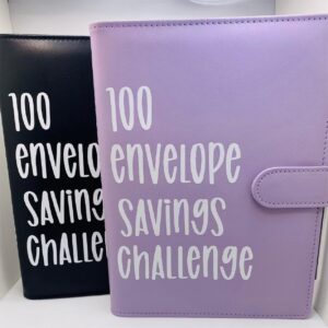 100 Envelope Challenge Binder, Savings Challenges Sheets，Easy and Fun Way to Save $5,050, Budget Binder with Cash Envelopes, Savings Challenges Binder, Budget Planner Book for Budgeting (Mint Blue)