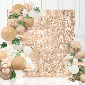 champagne shimmer wall backdrop shimmer panels sequin backdrop 36pcs glitter party backdrop for birthday wedding anniversary engagement baby shower & bachelorette decorations party