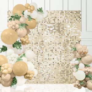 square shimmer panels light gold sequin backdrop shimmer wall backdrop 36 panels glitter photo backdrops for birthday anniversary wedding engagement decoration