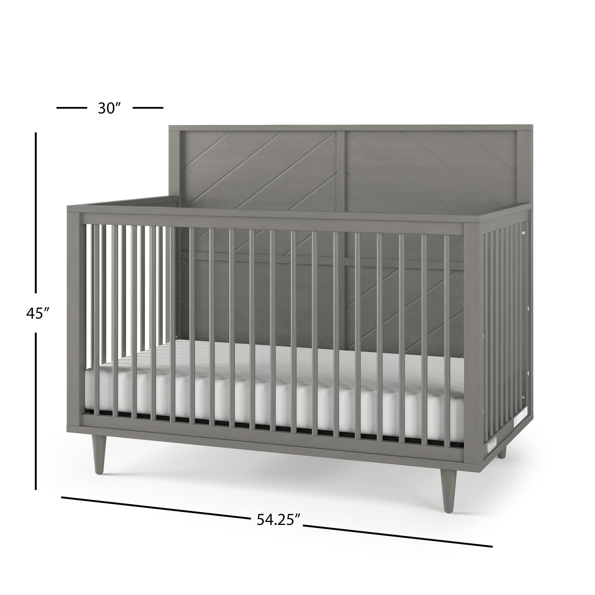 Child Craft Surrey Hill Crib and Dresser Nursery Set, 2-Piece, Includes 4-in-1 Convertible Crib and 3-Drawer Dresser, Grows with Your Baby (Lunar Gray)