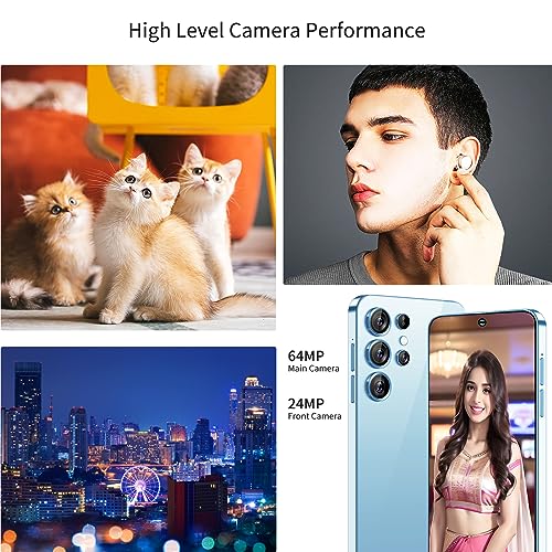 C23 5G Unlocked Cell Phones, 6G+256GB Snapdragon 8 Gen 2 Octa-Core Android 13 Phone, 6.8" FHD+Display 120HzD 64MP AI Camera 4G/5G Smartphone 6000mAh Support Dual Sim TF Card Fingerprint Lock&Face ID