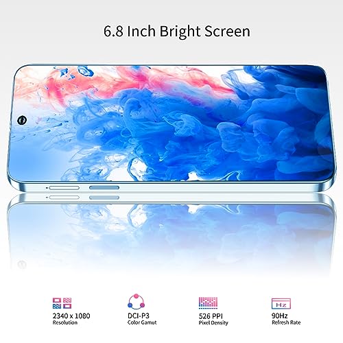 C23 5G Unlocked Cell Phones, 6G+256GB Snapdragon 8 Gen 2 Octa-Core Android 13 Phone, 6.8" FHD+Display 120HzD 64MP AI Camera 4G/5G Smartphone 6000mAh Support Dual Sim TF Card Fingerprint Lock&Face ID