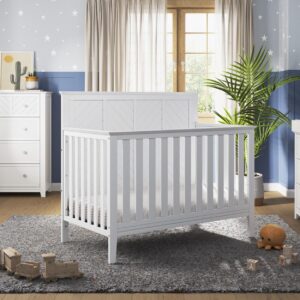 Child Craft Atwood Crib, Dresser and Chest Nursery Set, 3-Piece, Includes 4-in-1 Convertible Crib, Dresser and Chest, Grows with Your Baby (Matte White)