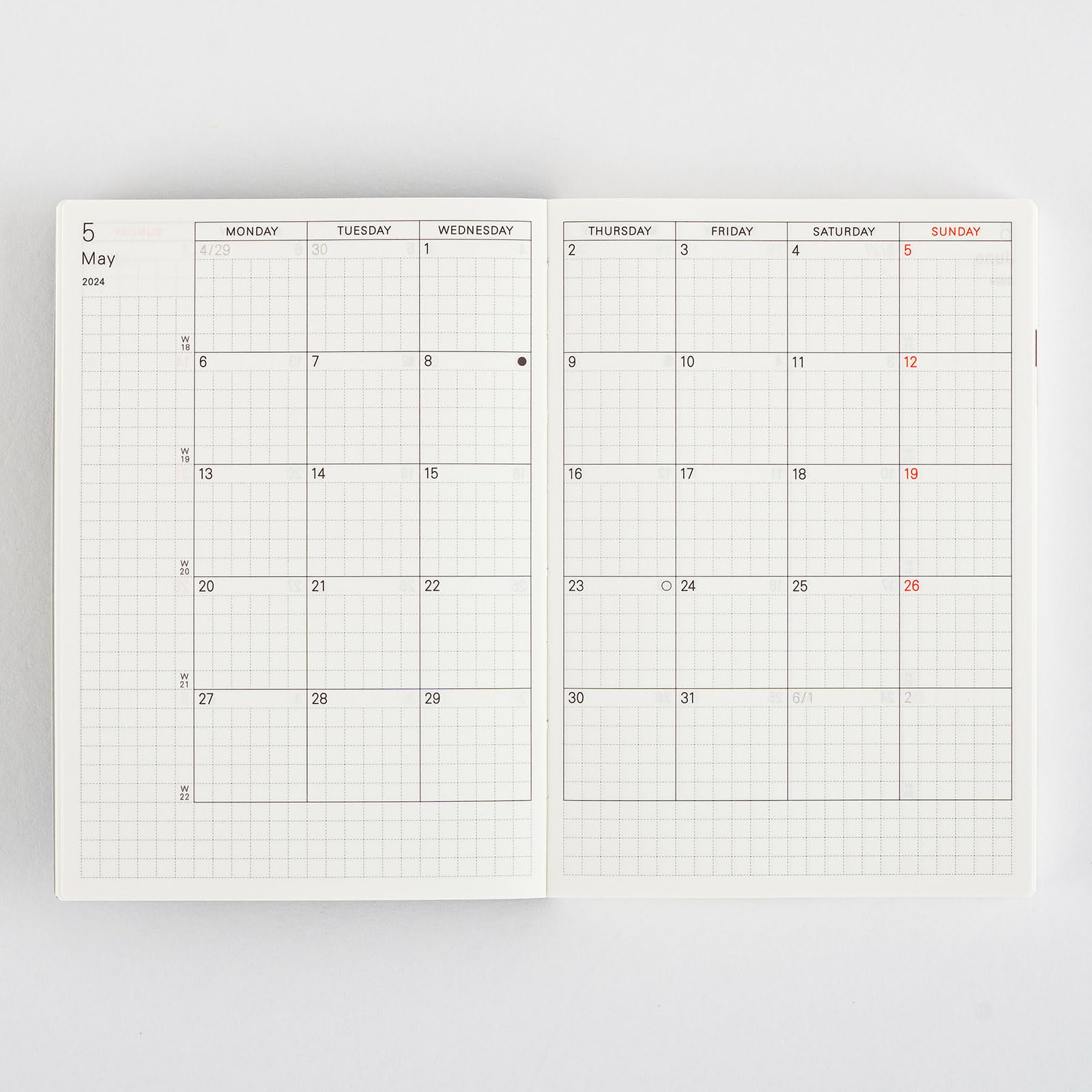 Hobonichi Techo Planner Book [English/A6/January 2024 Start/Monday Start]