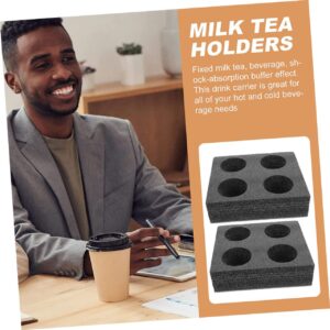 TIDTALEO Knitted Cotton Cup Holder Drink Tray Cup Carrier Trays Coffee Cup Carrier Tray Convenient Cup Holder Bottle Carrier Epe Foam Composite Pearl Cotton Bracket Milk Tea re-usable