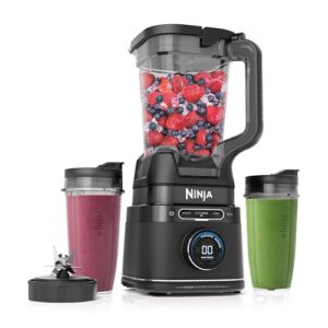 ninja detect power blender pro + personal single-serve, blendsense technology, for smoothies, food & more, compact kitchen countertop, 1800 p-watts, 72 oz. pitcher, (2) 24 oz. to-go cups, black, tb301