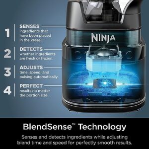 Ninja Detect Power Blender Pro + Personal Single-Serve, BlendSense Technology, For Smoothies, Food & More, Compact Kitchen Countertop, 1800 P-Watts, 72 oz. Pitcher, (2) 24 oz. To-Go Cups, Black, TB301