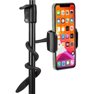 logoless flexible and adjustable gooseneck phone holder for car, stroller, treadmill, shopping cart, bike, boat, golf cart - iphone holder for desk, bed - cell phone mount and stand