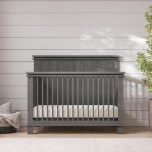 Child Craft Denman Crib and Dresser Nursery Set, 2-Piece, Includes 4-in-1 Convertible Crib and 3-Drawer Dresser, Grows with Your Baby (Crescent Gray)