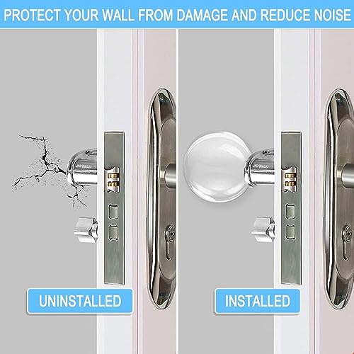 A&G TECH Door Stoppers Wall Protector, Reusable Door Bumper with Self Strong Adhesive, Quiet, Shock Absorbent for Home, Office, Wall Protector from Door Knobs (Round 1.57inch,) (12 Pcs/Pack)