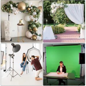 HYJ-INC Pipe and Drape Photography Backdrop Stand Kit Adjustable Photo Background Stand 10ft x 8.5ft with Metal Base for Parties Weddings Birthday Party Events Photo Booth with 4 Clamps,Carrying Bag.