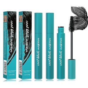 2 pack new thrive liquid mascara, black mascara for natural lengthening and thickening effect，waterproof & smudge-proof mascara, no flaking/no clumping