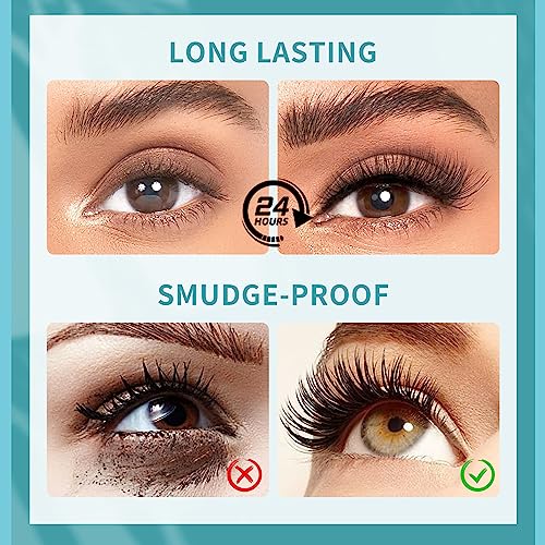 2 Pack New Thrive Liquid Mascara, Black Mascara for Natural Lengthening and Thickening Effect，Waterproof & Smudge-Proof Mascara, No Flaking/No Clumping