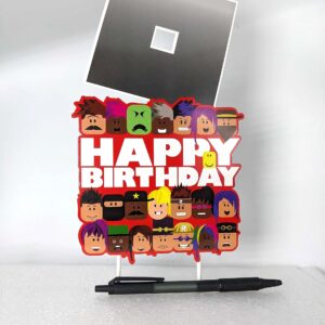 Blox Gamer Birthday Cake Topper Party Decor