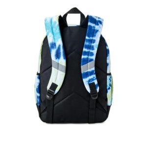 17" Laptop Backpack, Lunch Tote and Pencil Case, 3-Piece Set Metallic Print Blue Tie Dye 0595