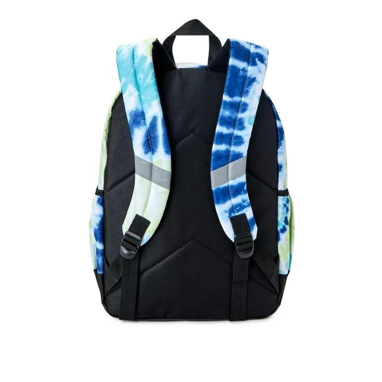 17" Laptop Backpack, Lunch Tote and Pencil Case, 3-Piece Set Metallic Print Blue Tie Dye 0595
