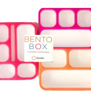 Pink + Coral Bento Lunch Boxes for School or Work, Kids and Adults Bundle of 3