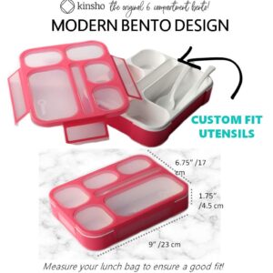 Pink + Coral Bento Lunch Boxes for School or Work, Kids and Adults Bundle of 3