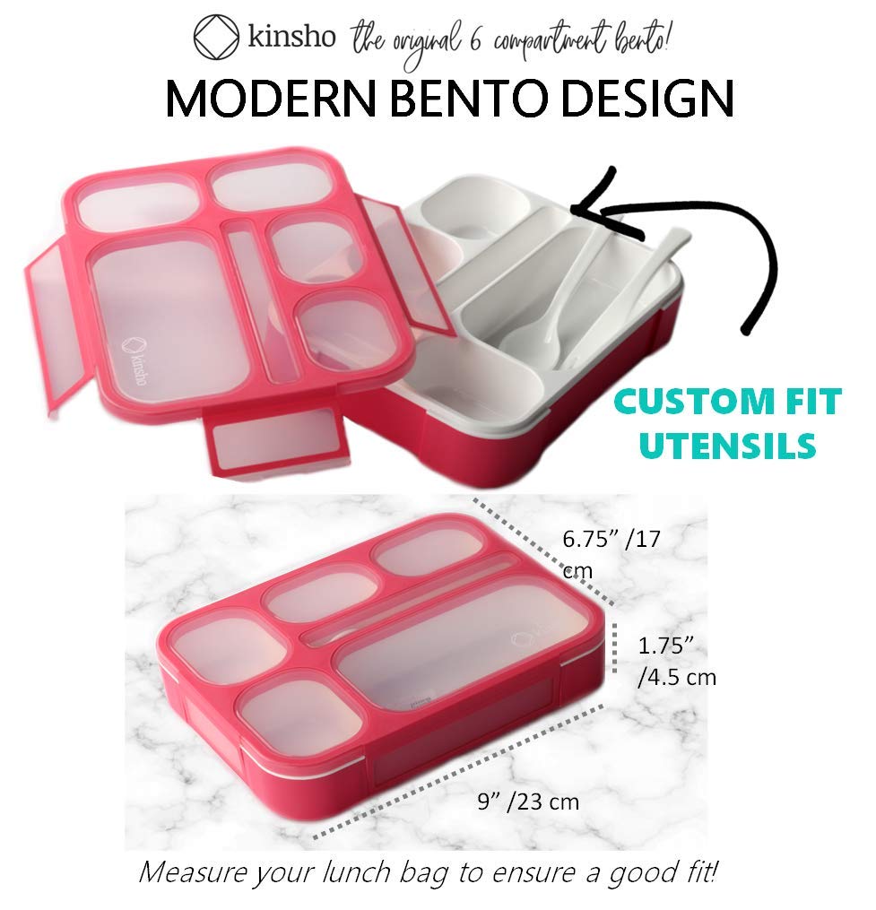 Pink + Coral Bento Lunch Boxes for School or Work, Kids and Adults Bundle of 3