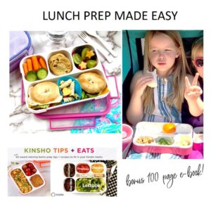 Pink + Coral Bento Lunch Boxes for School or Work, Kids and Adults Bundle of 3