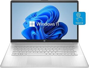 hp 2023 newest 17t laptop, 17.3'' hd+ touchscreen, intel core i7-1255u processor, 32gb ddr4 ram, 1tb pcie ssd, backlit keyboard, hdmi, windows 11 home, silver