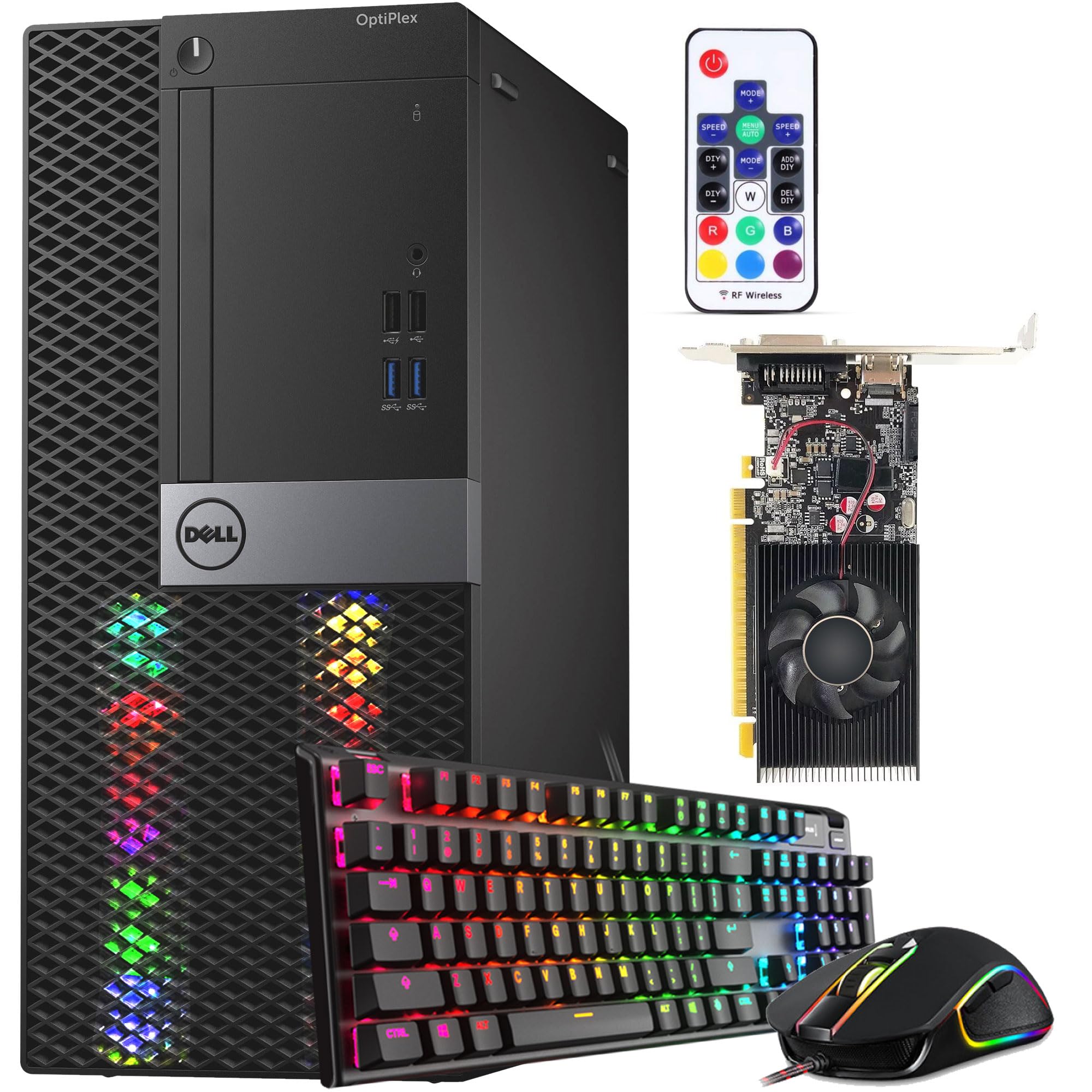 Dell RGB Gaming Tower Computer - Intel Core i7 6th Gen, NVIDIA GTX 1050 Ti 4GB GDDR5, 16GB DDR4 Ram, 512GB SSD, Prebuilt Gaming Desktop PC with Built-in WiFi & RGB Set, Windows 10 Pro (Renewed)