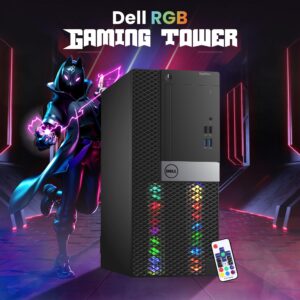 Dell RGB Gaming Tower Computer - Intel Core i7 6th Gen, NVIDIA GTX 1050 Ti 4GB GDDR5, 16GB DDR4 Ram, 512GB SSD, Prebuilt Gaming Desktop PC with Built-in WiFi & RGB Set, Windows 10 Pro (Renewed)