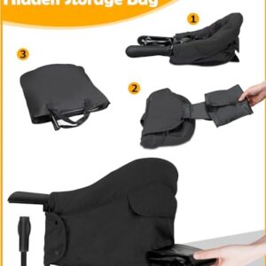 ATHRADIES Hook on High Chair with Mat, Clip on High Chairs for Babies and Toddlers, High Chair That Attaches to Table, Portable High Chair for Travel, Travel High Chair with Carrying Bag,Black