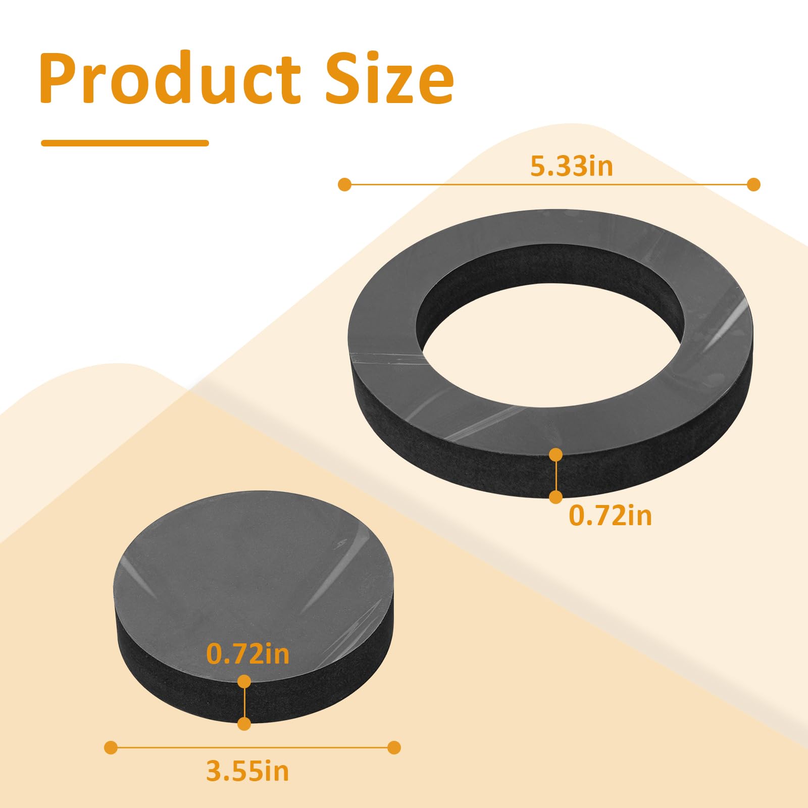 Wall Hung Toilet Gasket, Z1210-57 Neoprene Gasket, Fits Wall Hung Toilet Back Outlet Toilet Backflush Toilet Rear Discharge Toilet - Black