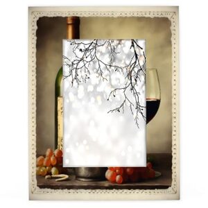 bardic 5x7 picture frames, red wine glass wooden photo frame fits 4x6 with mat or 5x7 without mat photo frames for wall mounting or tabletop display for home gallery decor