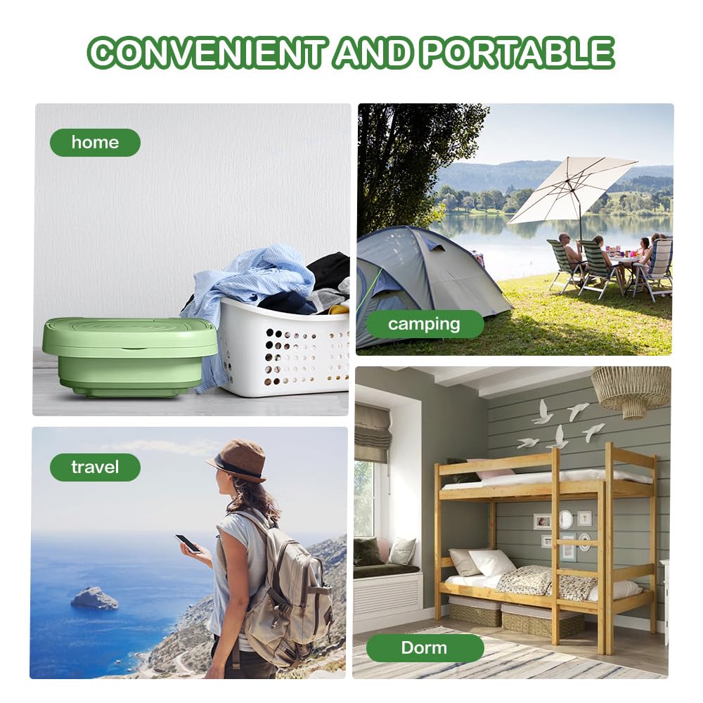 Foldable Portable Washing Machine, Half Automatic High Capacity Mini Washer with 3 Modes,Deep Cleaning for Baby Clothes,Underwear,Socks,Suitable for Dormitories,Camping,Travel and Apartment Dirt