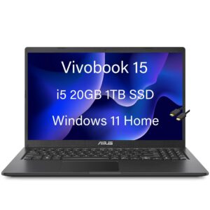 asus vivobook s15 15.6" fhd ips (intel core i5-1135g7, 20gb ram, 1tb pcie ssd, iris xe graphics) business laptop, wi-fi, ist cable, type-c, webcam, numeric keypad, win 11 home, f1500ea-wb51, black