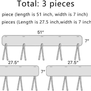 menlexly Soft Strip Sets-Grey-3 Pieces,Long Pieces (Length 51 in,width7in,2 Short Pieces (Length 27.5 in,Width 7 in)