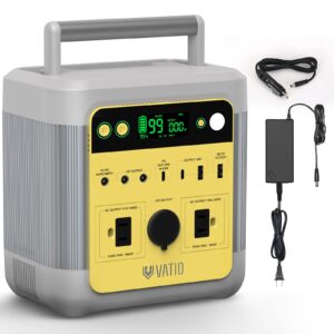 vatid portable power station, 600w 518wh solar generator,3.5hrs 100% recharge solar power station with 110v ac,65w usb pd,lcd screen,12v regulated dc,pure sine wave battery power station for hurricane