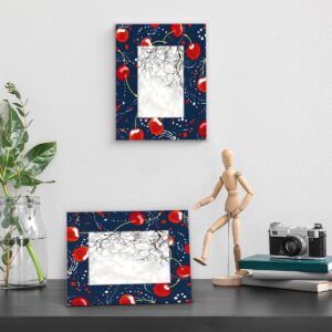 Bardic 5x7 Picture Frames, Red Cherry Wooden Photo Frame Fits 4x6 with Mat or 5x7 Without Mat Photo Frames for Wall Mounting or Tabletop Display for Home Gallery Decor