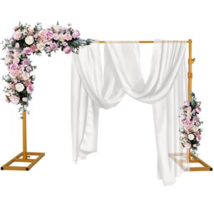 showmaven 10x10 ft backdrop stand, heavy duty pipe and drape stand, adjustable gold backdrop stand for wedding, birthday party, photography, photo video studio, christmas decoration