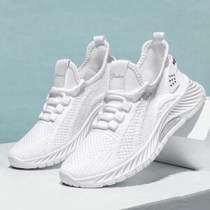 HiGropcore Women's Running Shoes Fashion Sneakers, Lightweight Mesh Walking Shoes Athletic Casual Sport Shoes Low-Top HN4-25 White