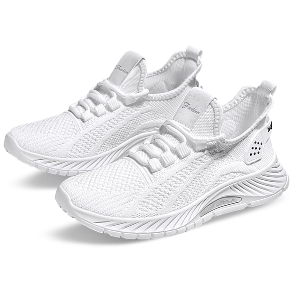 HiGropcore Women's Running Shoes Fashion Sneakers, Lightweight Mesh Walking Shoes Athletic Casual Sport Shoes Low-Top HN4-25 White