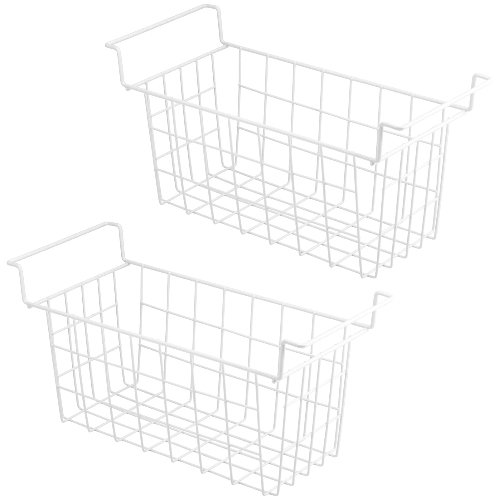 Homics Chest Freezer Baskets 17.5 Inch, Chest Freezer Organizer Bins Metal Wire Storage Baskets with Hanging Handles for Deep Freezer, Set of 2