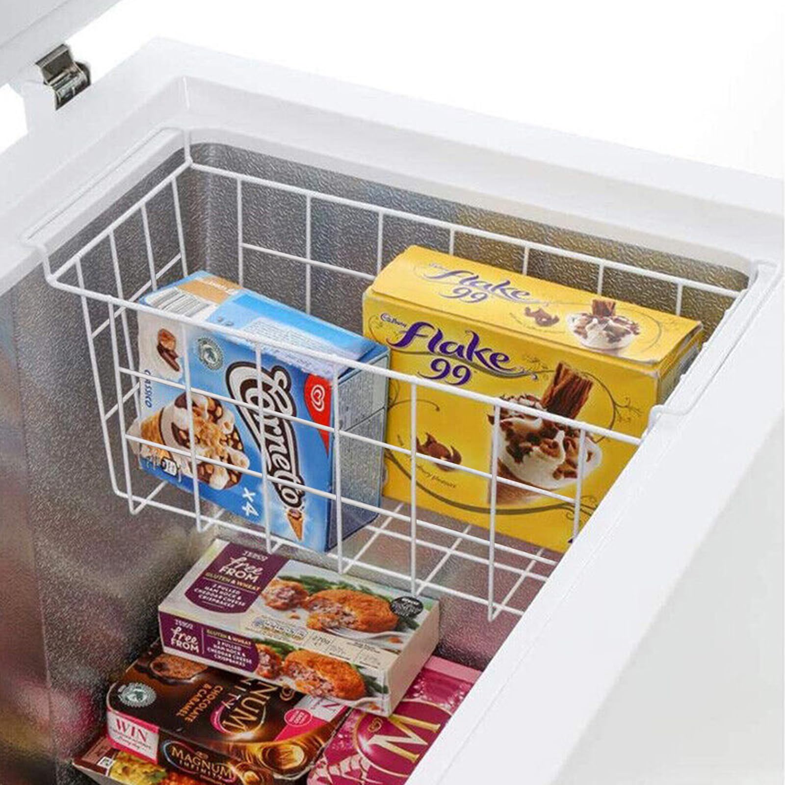 Homics Chest Freezer Baskets 17.5 Inch, Chest Freezer Organizer Bins Metal Wire Storage Baskets with Hanging Handles for Deep Freezer, Set of 2