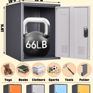 3.5CUB Locker Storage Cabinet, 19.7"H Metal Locker Storage Cabinet With 1 Doors, Small Metal Locker,Lockable Storage Cabinet,for employees,Office,Kids locker - Assembly Required (Elegant Gray)