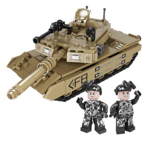 nitevaw military tank building blocks military sets 406 pcs ww2 military m1a2 main battle tank toy with 2 soldier figures